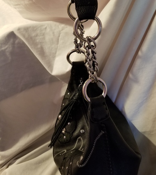 Chi Carlos Falchi hobo bag leather snakeskin black - Picture 5 of 8